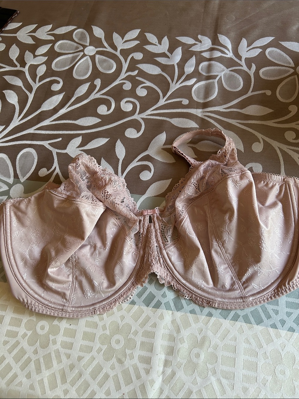Delimira Scalloped Lace Full Coverage Underwire Bra Blush Pink Size 38K